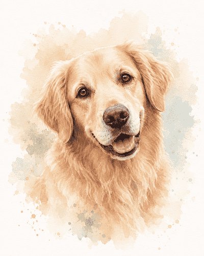 Water Color pet portrait metal print