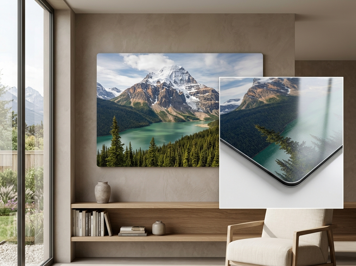 ChromaLuxe metal print with detailed landscape photography